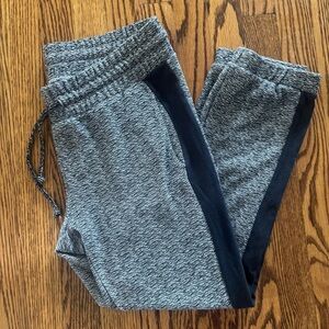 NSF Joggers Size Medium Gray Black White Elastic Waist Drawstring Pockets